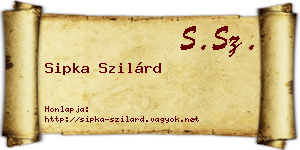 Sipka Szilárd névjegykártya