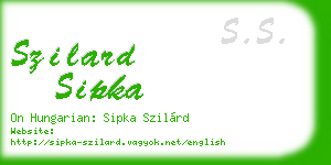 szilard sipka business card